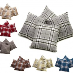 Set of 4 Metallic Geometric Crushed Velvet Sparkle Cushion Covers