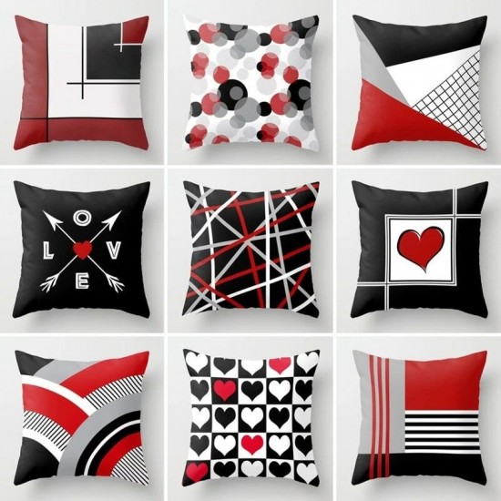 Black White Cushion Covers Home Decorative Pillows Case Geometric Pattern Throw
