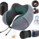 Massage Travel Pillow Pink - Memory Foam Neck Cushion - Flight Pillow
