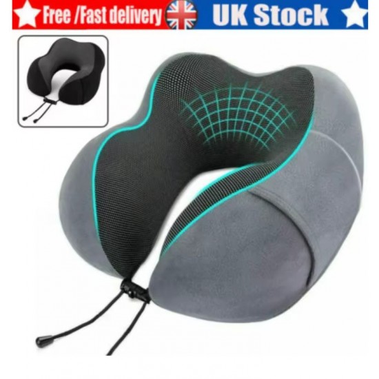 Massage Travel Pillow Pink - Memory Foam Neck Cushion - Flight Pillow