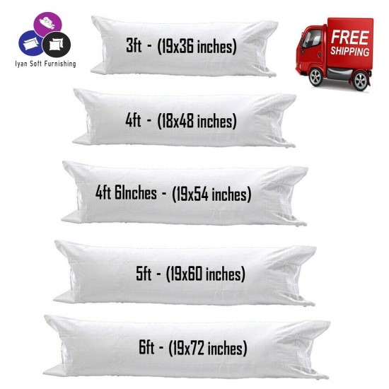Bolster Pillows Orthopaedic with Free Case Cover Nursing Pregnancy all Colours
