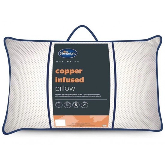 Wellbeing Copper Pillow Infused Sleep Enhancing Bed Support Healing