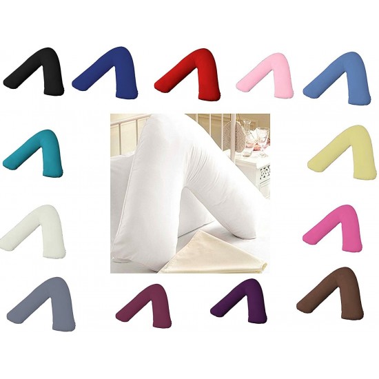 New V Shaped Orthopedic PILLOW With Free Variety Of Colors Polycotton Pillowcase