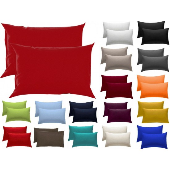 Cotton Solid Pillow Cases Hidden Zipper Pillow Cover Standard Queen King 2 Pack