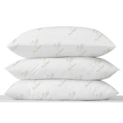 LUXURY PAIR OF BAMBOO ANTI-BACTERIAL ANTI-ALLERGY NECK BACK SUPPORT BED PILLOWS