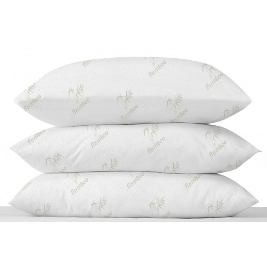 LUXURY PAIR OF BAMBOO ANTI-BACTERIAL ANTI-ALLERGY NECK BACK SUPPORT BED PILLOWS