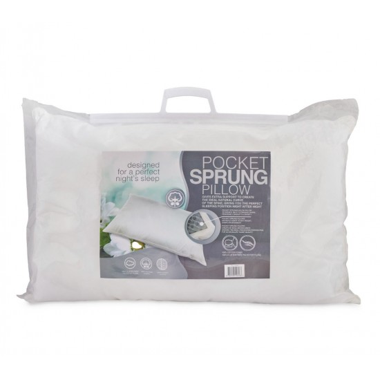 LUXURY QUILTED SILKY DOWN MICROFIBRE POCKET SPRINGS SPRUNG ORTHOPAEDIC PILLOW