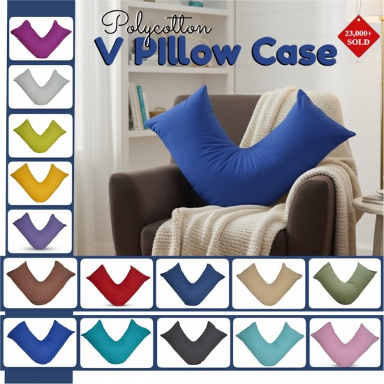 L Shape Pillowcase Polycotton Orthopedic Maternity L Pillow Cover Case in 3Color