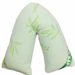 Bamboo V Shaped Pillow Memory Foam Orthopedic Neck Back Support Resting Cushion
