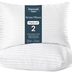 Luxury Soft Quality Twin Pack of 2 Polycotton Non Allergenic Hollowfibre Pillows