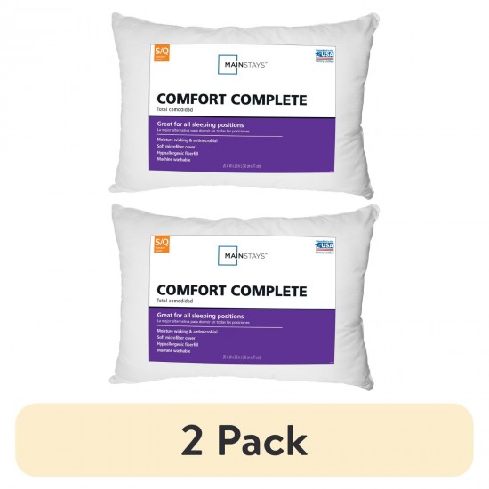 Comfort Complete Bed Pillow, Standard/Queen (2 Pack)