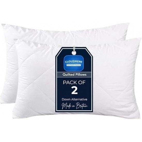 2 Pack Bamboo Pillows Soft Plump Bed Pillows Hollowfibre Filling 70x50cm Pair