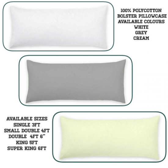Bolster Pillowcase Orthopaedic Polycotton Nursing Pregnancy Long Pillow Cover