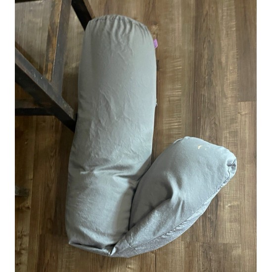 Gray Solid/Plain Body Pillow Support Cushion, Body Size, Solid Pattern