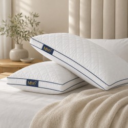 Hotel Quality Gusseted Pillows 4 Inch Hollowfibre Firm Side Sleeper Neck Support