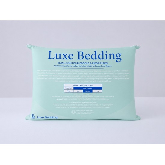 Natural Talalay Latex Pillow Dual Contour Profile & Medium Feel