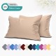 Pillowcases Pair Pack Housewife Pillow Covers Set Polycotton Plain Dyed 50x75 cm