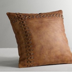 Leather Pillow Cover Throw Cushion Case Covers Hair Decorative Genuine Hide 38