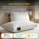Luxury Gold Piping Box Pillow 48x74cm Hollowfibre White Hotel Style