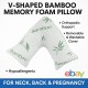 V Pillows Bamboo Memory Foam Orthopaedic Pregnancy Neck Back Support Body Pillow