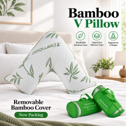 V Pillows Bamboo Memory Foam Orthopaedic Pregnancy Neck Back Support Body Pillow