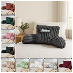 Reading Pillow Lumbar Support Cushion Rest Bed Cushion W/Side Pocket Soft