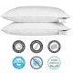 2 Pack Hotel Quality Stripe Pillows Luxury Soft Hollowfibre Filled