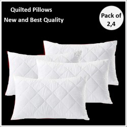 2 Pack Hotel Quality Stripe Pillows Luxury Soft Hollowfibre Filled