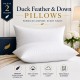Duck Feather Pillows Pair Extra Filled Hypoallergenic Hotel Quality Pillow Packs