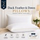 Duck Feather Pillows Pair Extra Filled Hypoallergenic Hotel Quality Pillow Packs