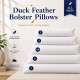 Duck Feather &Down Bolster Pillow FULL Body Support Extra Filled Bolster Cushion