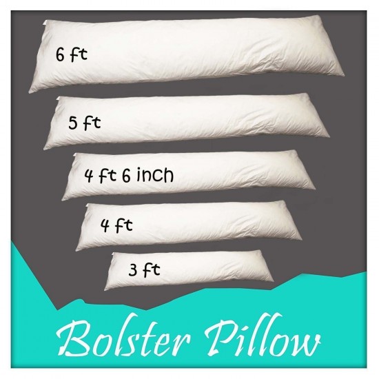 Duck Feather &Down Bolster Pillow FULL Body Support Extra Filled Bolster Cushion