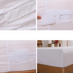 Luxury Pack of 4 Quilted Pillow Protectors Soft Zipped Breathable Pillow Pairs