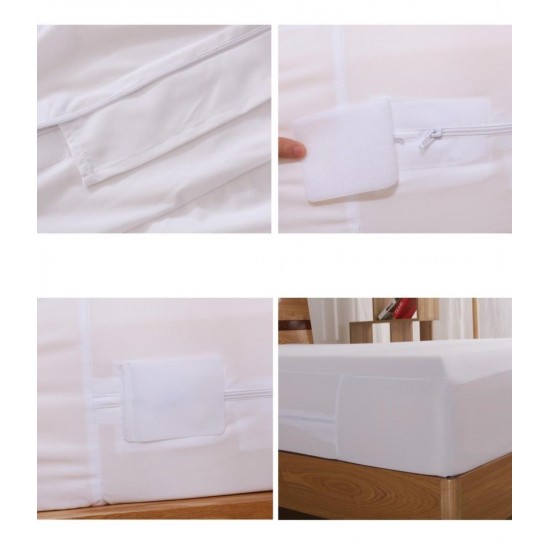 Luxury Pack of 4 Quilted Pillow Protectors Soft Zipped Breathable Pillow Pairs