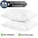 Luxury Pack of 4 Quilted Pillow Protectors Soft Zipped Breathable Pillow Pairs